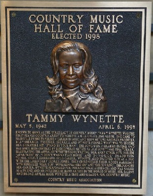Tammy Wynette Hall of Fame Plaque
